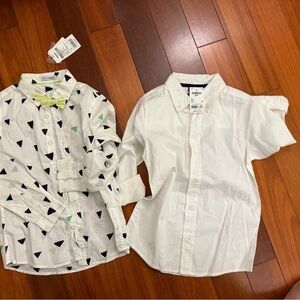OshKosh B'gosh Kids White and Triangle Patterned Shirts